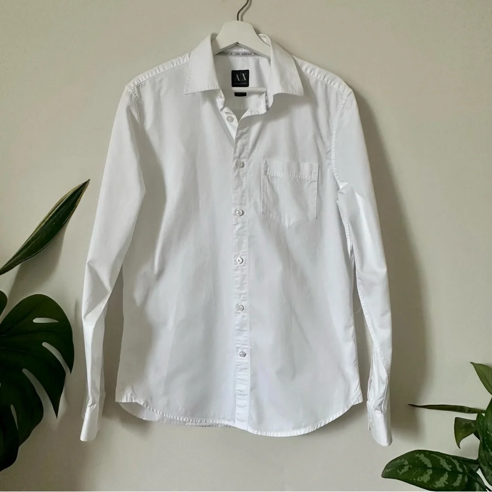 armani exchange white dress shirt Armani Exchange